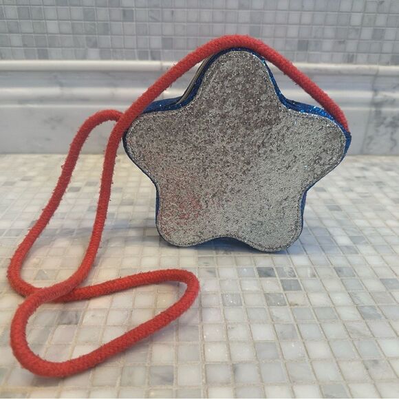 Handbags - Novelty Red Silver Blue Star Shaped Glitter Purse